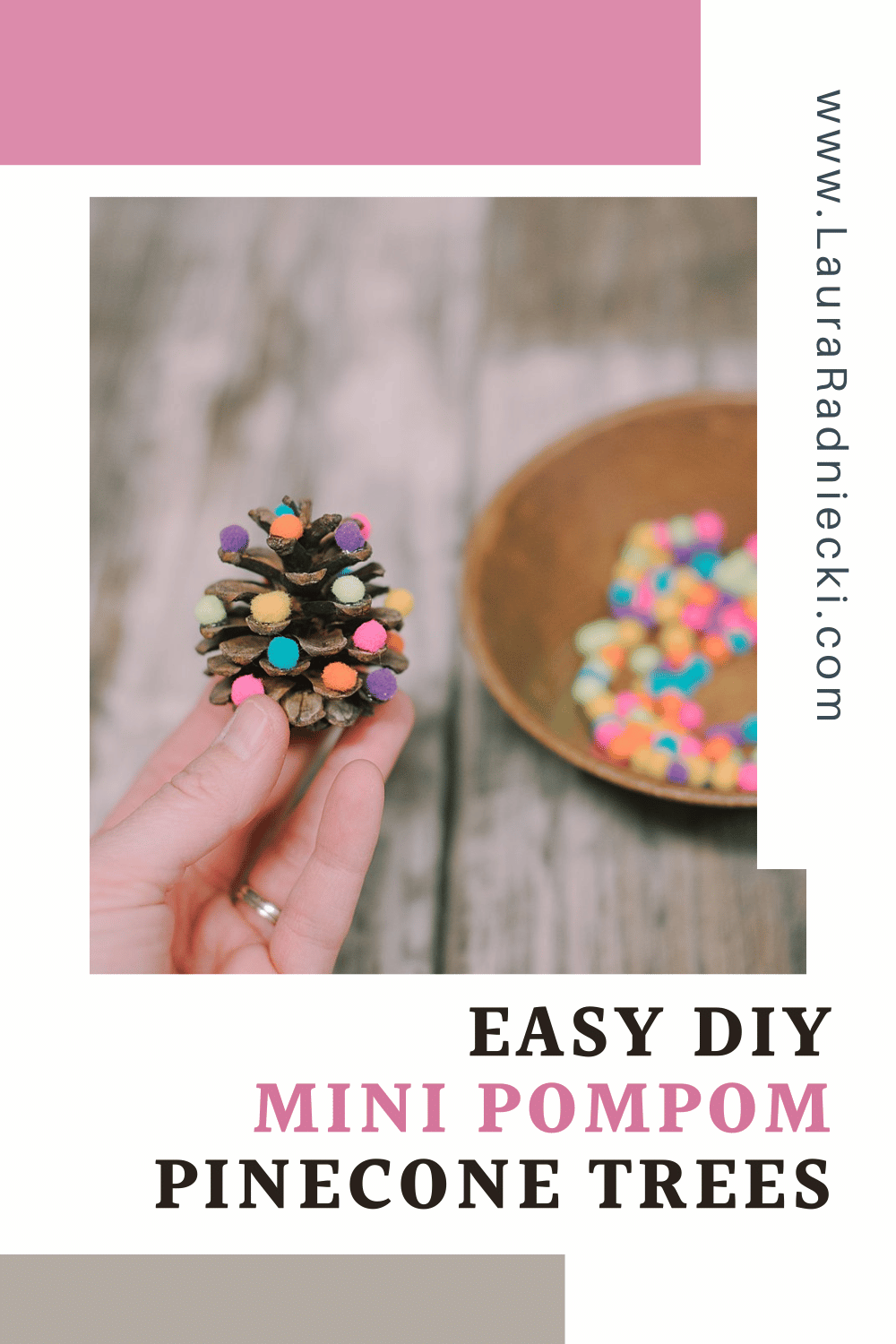 How to Make Mini Pompom Pinecone Trees