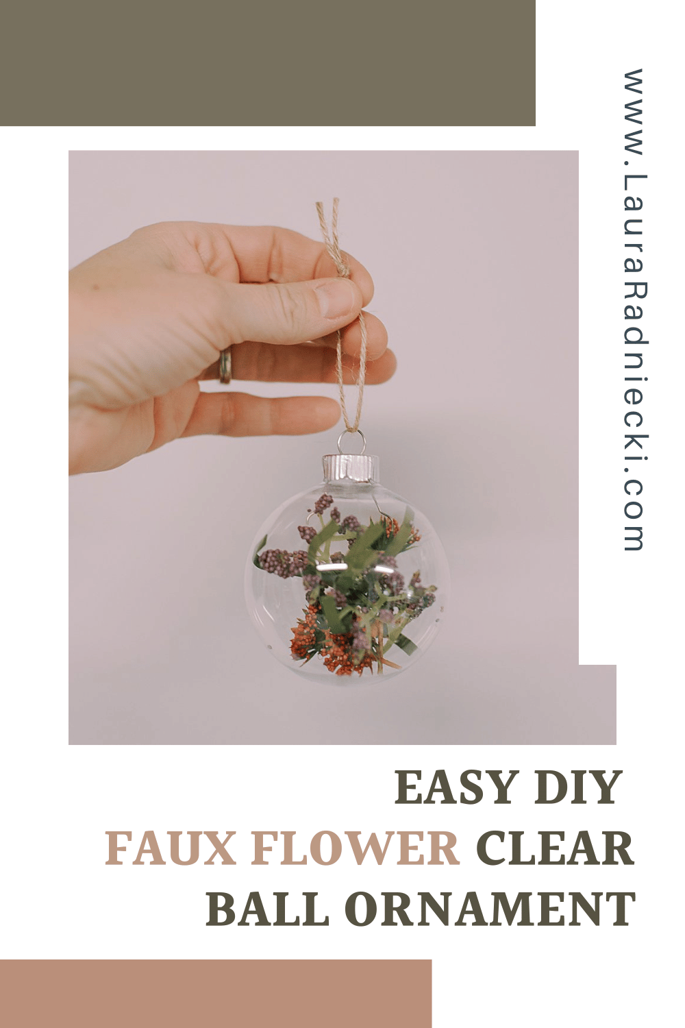 How to Make a Faux Flower Clear Ball Ornament