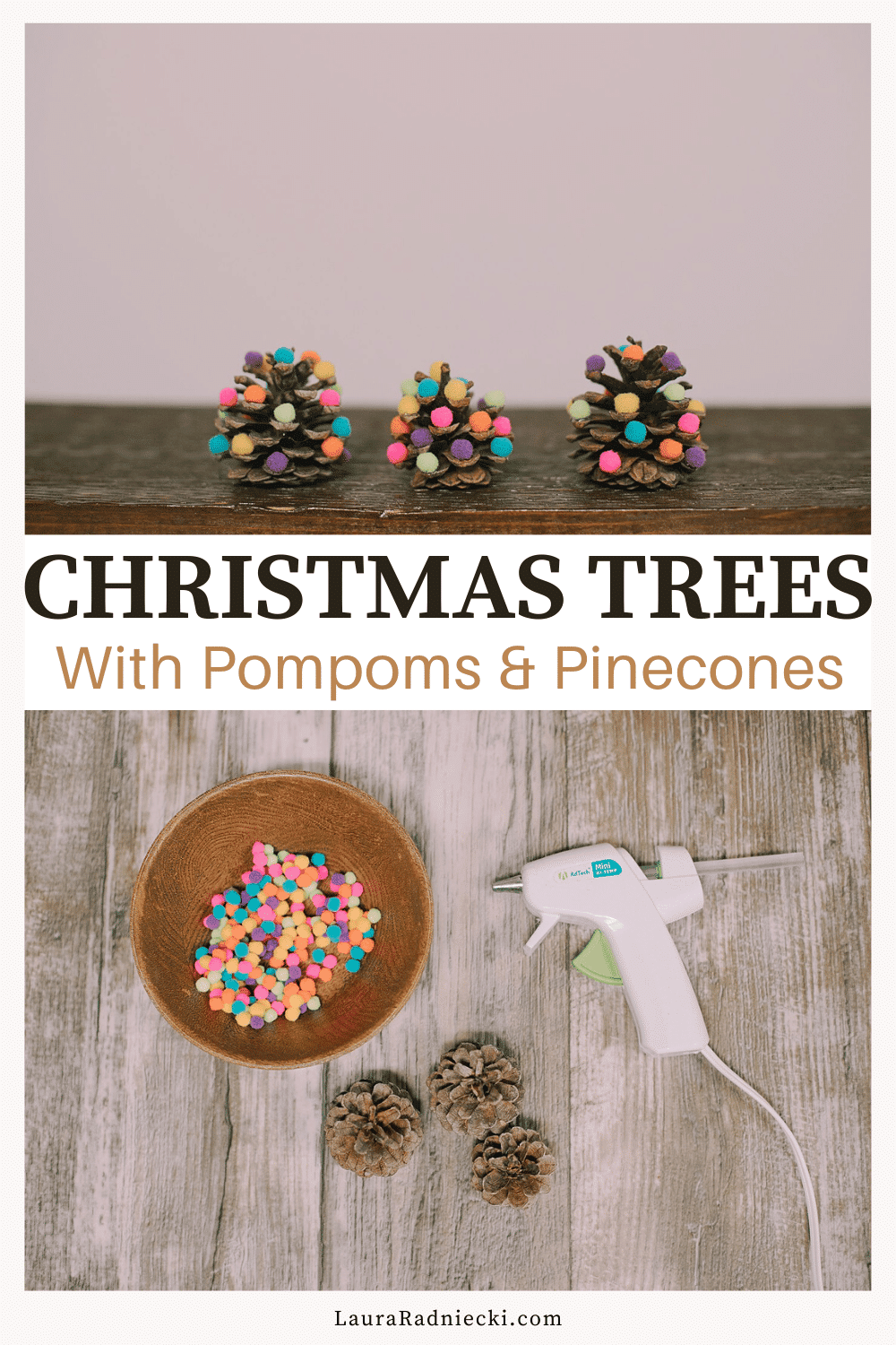 How to Make Mini Pompom Pinecone Trees