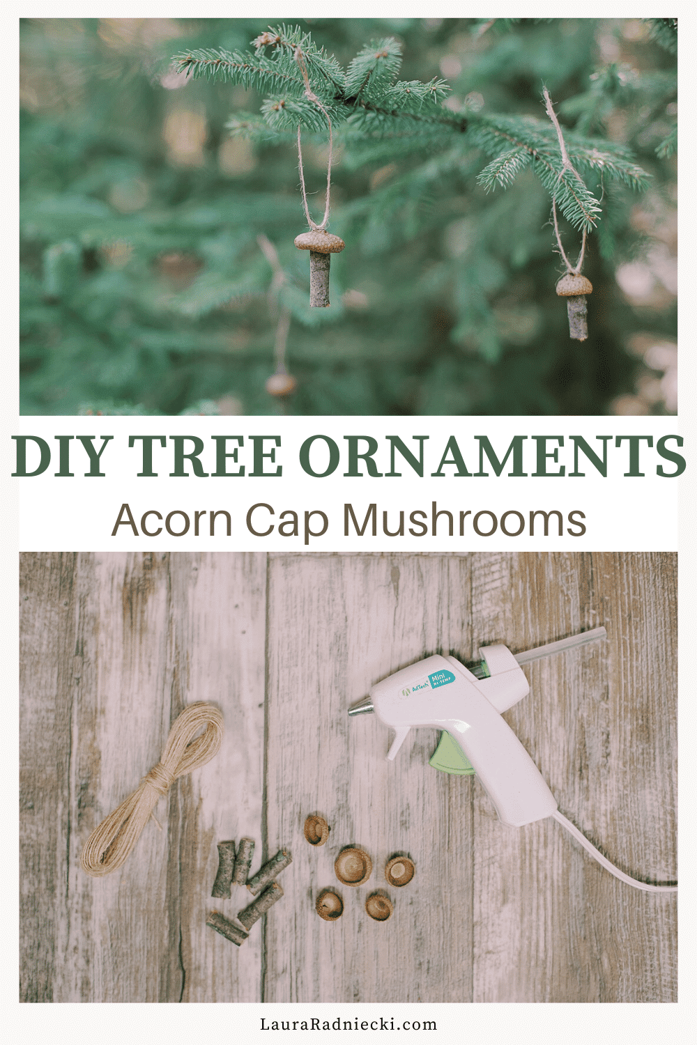 How to Make Acorn Cap Mushroom Ornaments