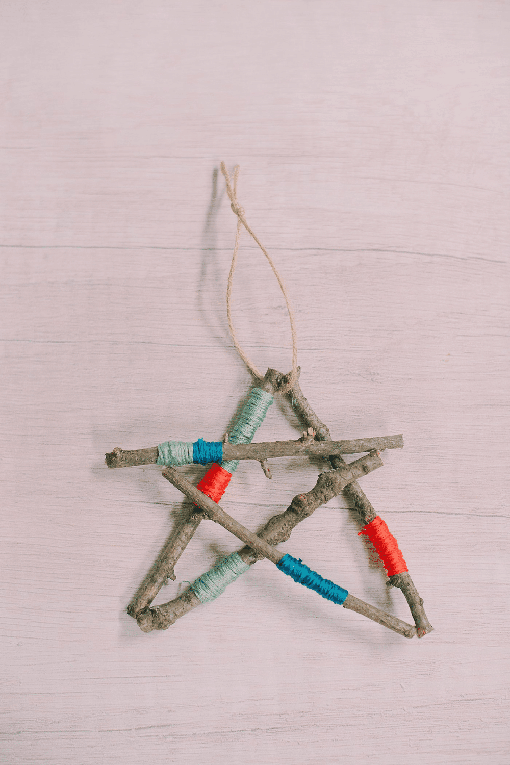 How to Make a Star Ornament out of Embroidery Floss Wrapped Sticks
