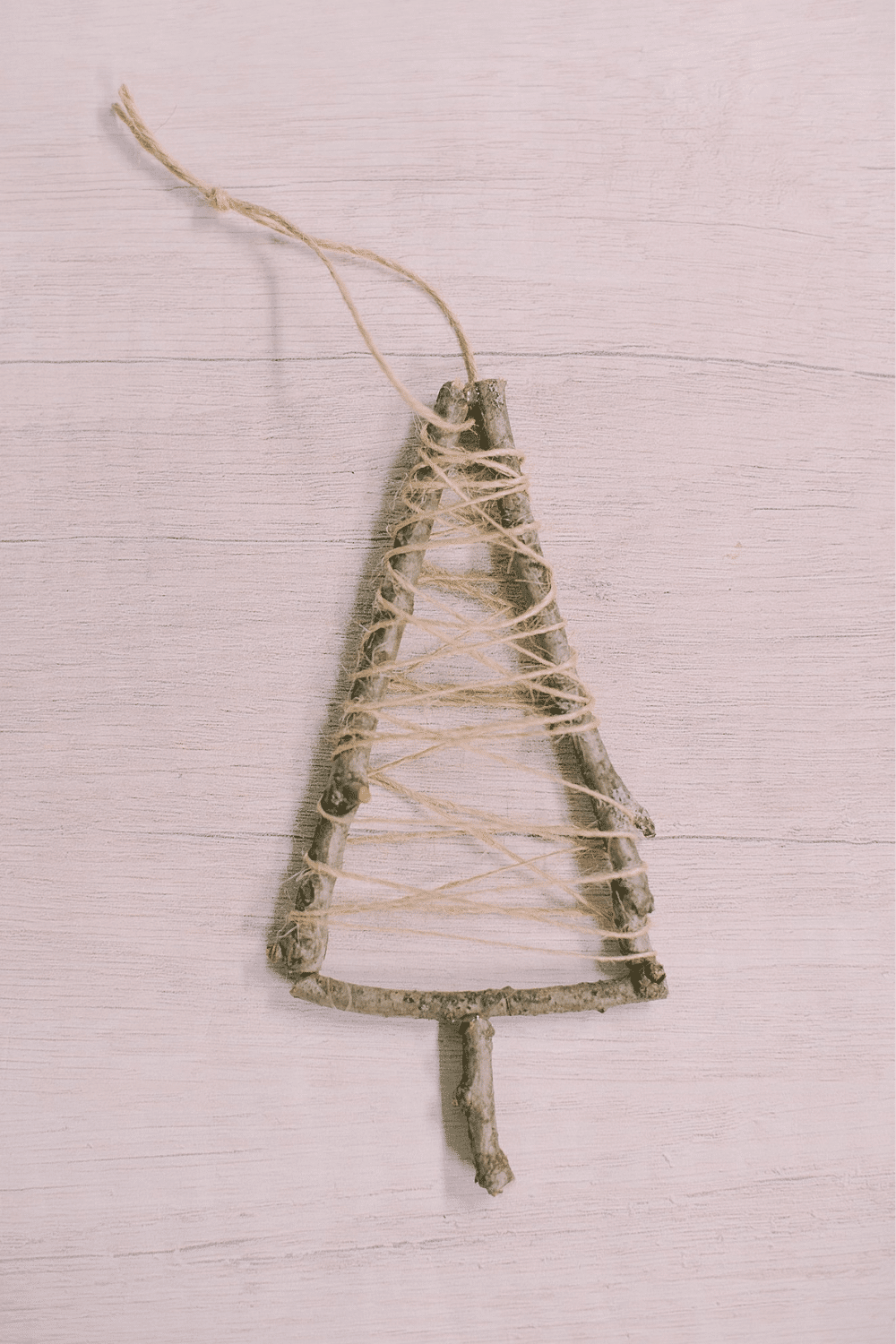 How to Make a Twine-Wrapped Stick Tree Ornament