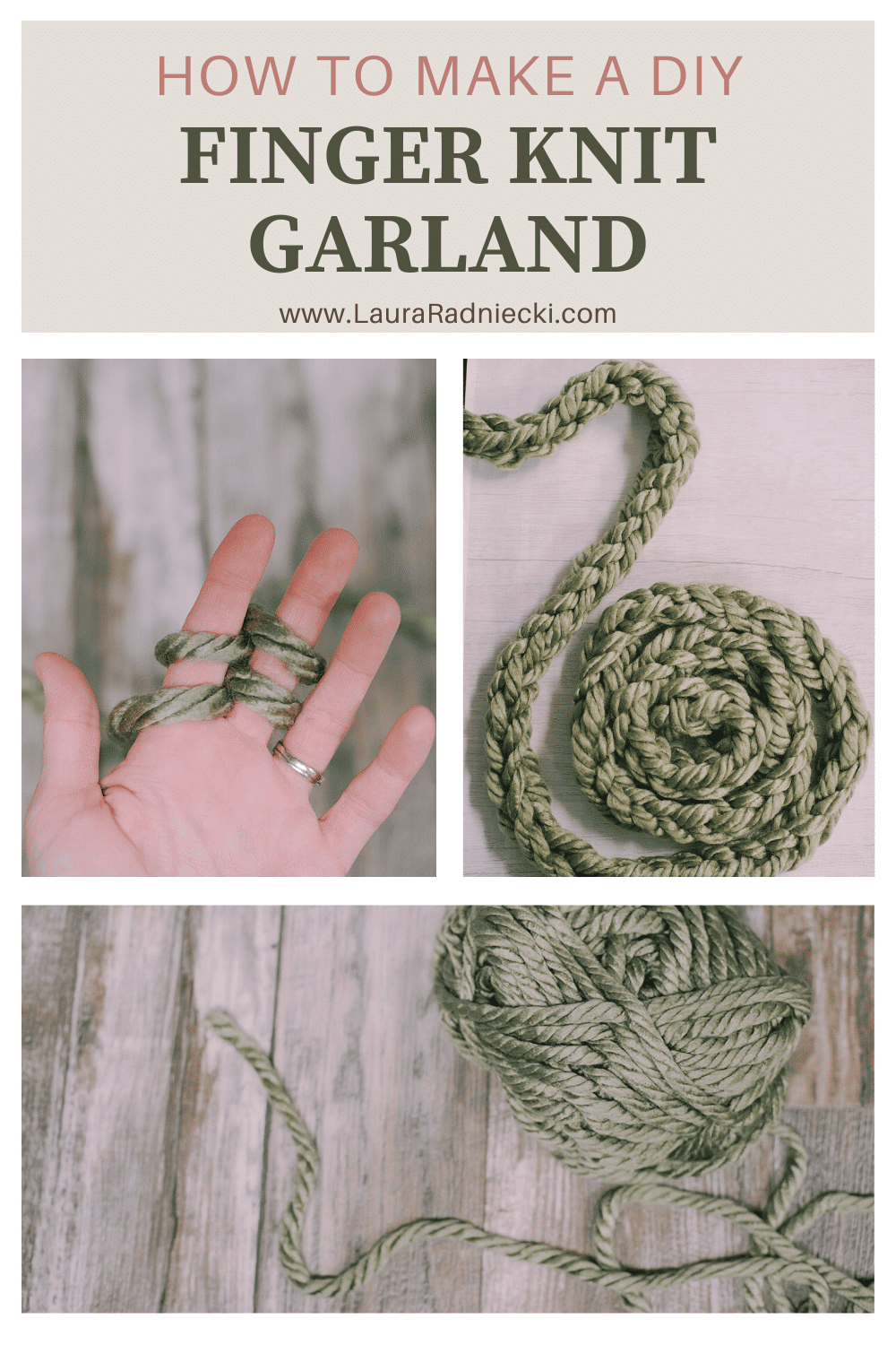 How to Make a DIY Finger Knit Garland with Chunky Yarn