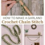 How to make a DIY chain stitch garland with chunky yarn.