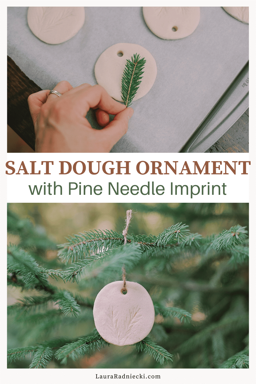 How to Make a Salt Dough Ornament with Pine Needle Embellishment