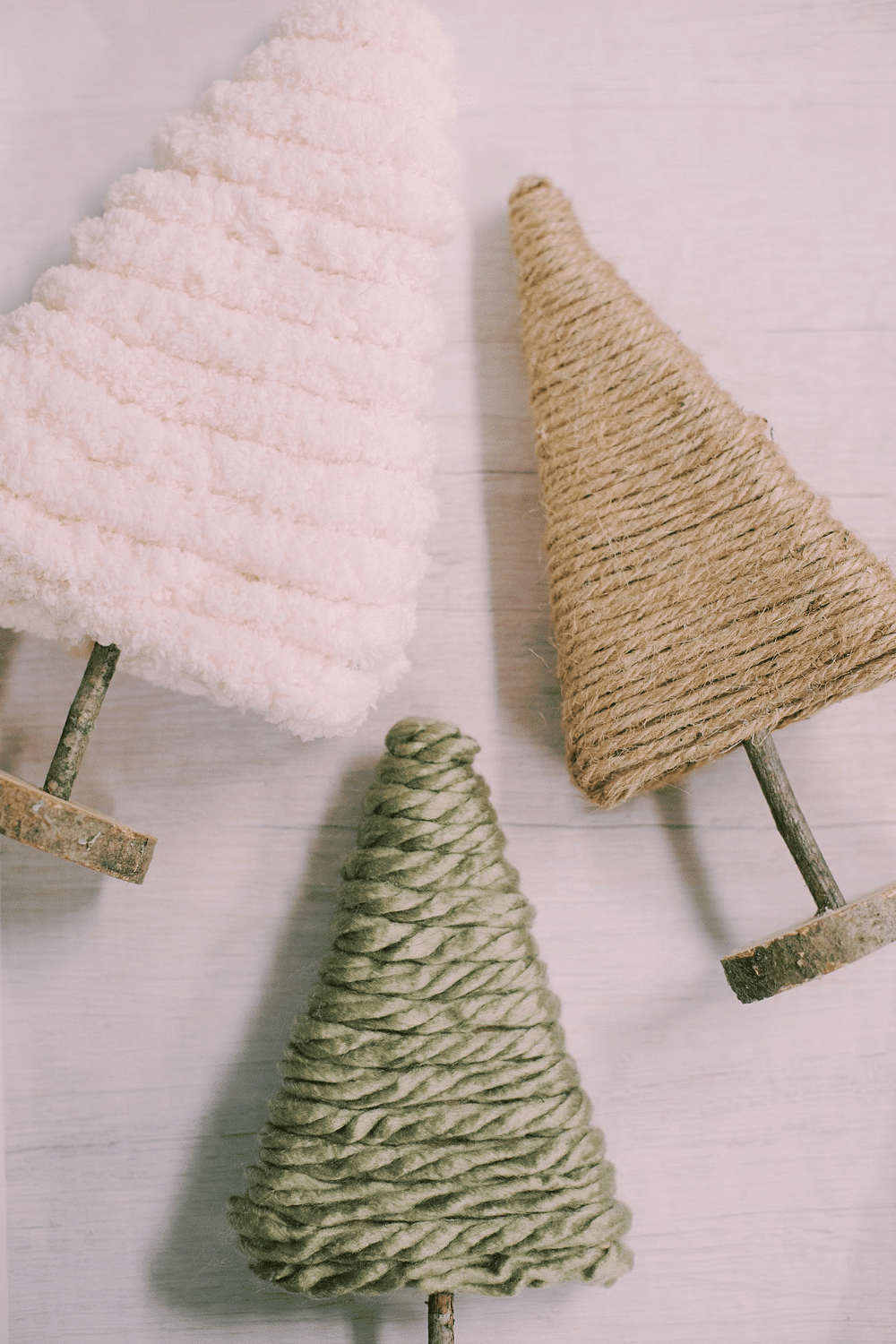 How to Make DIY Yarn-Wrapped Cardboard Trees