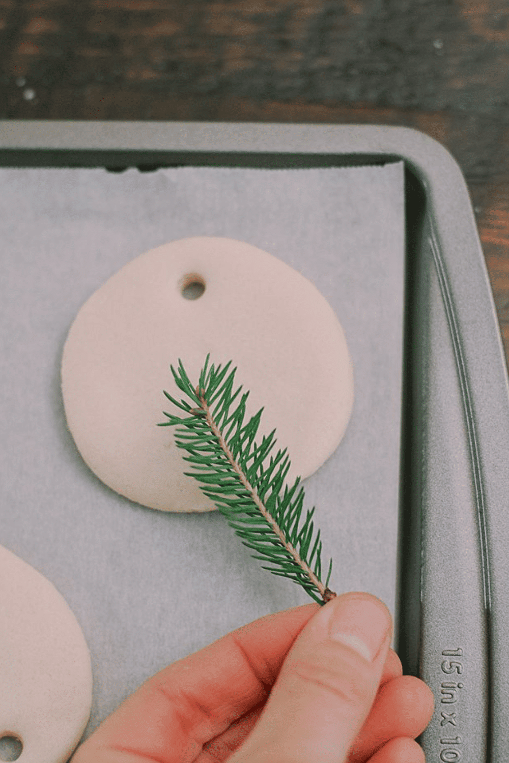 How to Make a Salt Dough Ornament with Pine Needle Embellishment