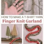 How to make a finger knit garland out of t-shirt yarn.