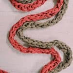 How to make a finger knit garland out of t-shirt yarn.