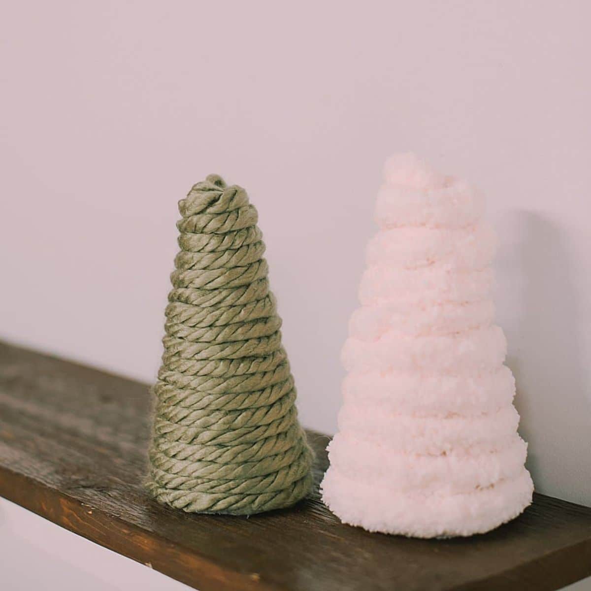 How to make chunky yarn wrapped cone trees.