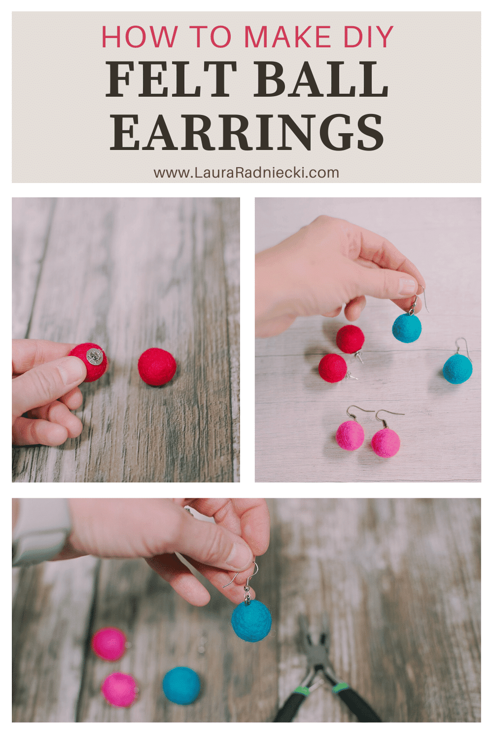 How to Make Felt Ball Earrings