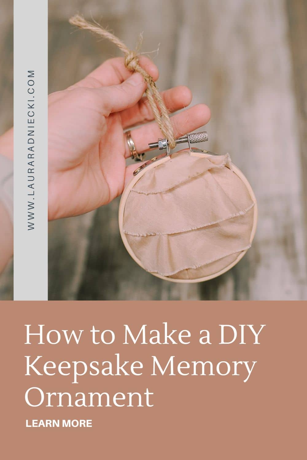 How to Make a Keepsake Memory Ornament with Fabric and Hoop - Laura ...