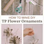 How to make flower ornaments using recycled toilet paper tubes.