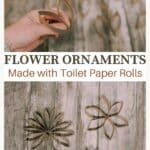 How to make flower ornaments using recycled toilet paper tubes.