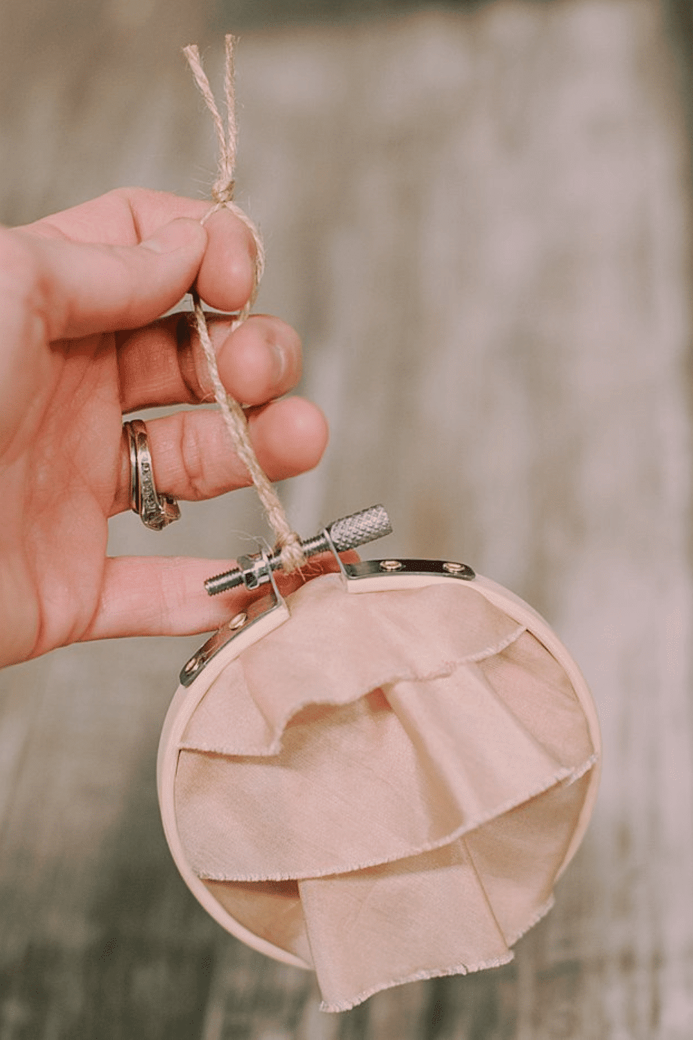 How to Make a Keepsake Memory Ornament with Fabric and Hoop
