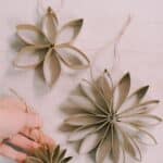 How to make flower ornaments using recycled toilet paper tubes.