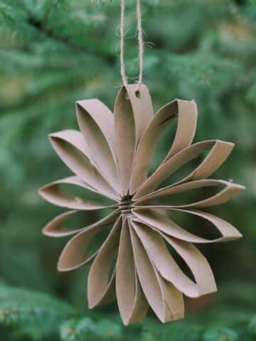 How to make toilet paper roll flower ornaments.