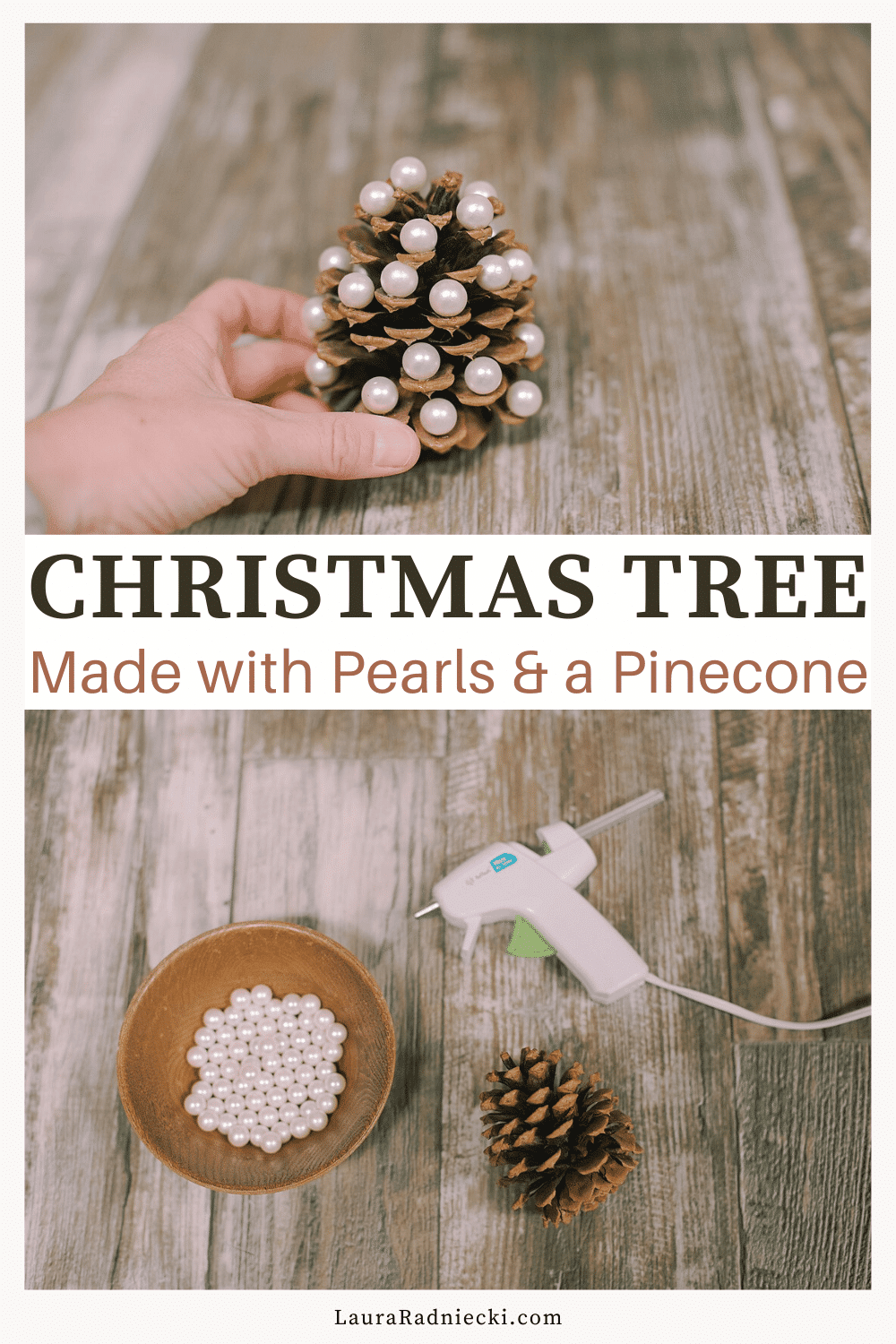 How to Make a Pearl Pinecone Christmas Tree