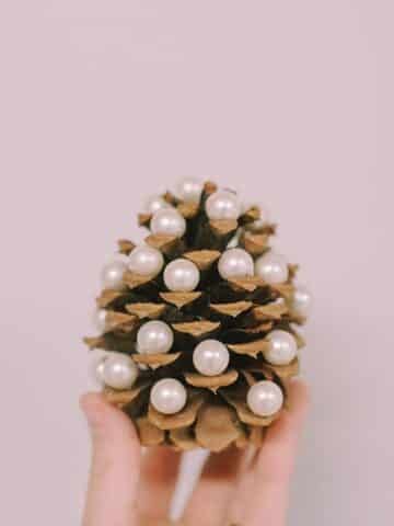 How to make a pearl pinecone tree.