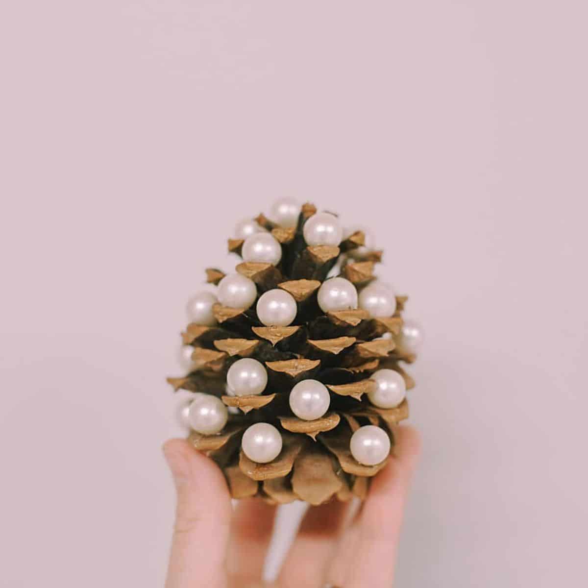 How to make a pearl pinecone tree.