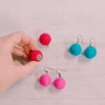 How to make felt ball earrings.