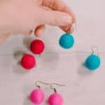 How to make felt ball earrings.