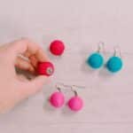 How to make felt ball earrings.